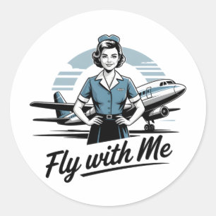 Adesivo aeromoça escandinava