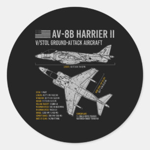 Adesivo Aeronave Av-8b Harrier Ii Avião Plano Azul