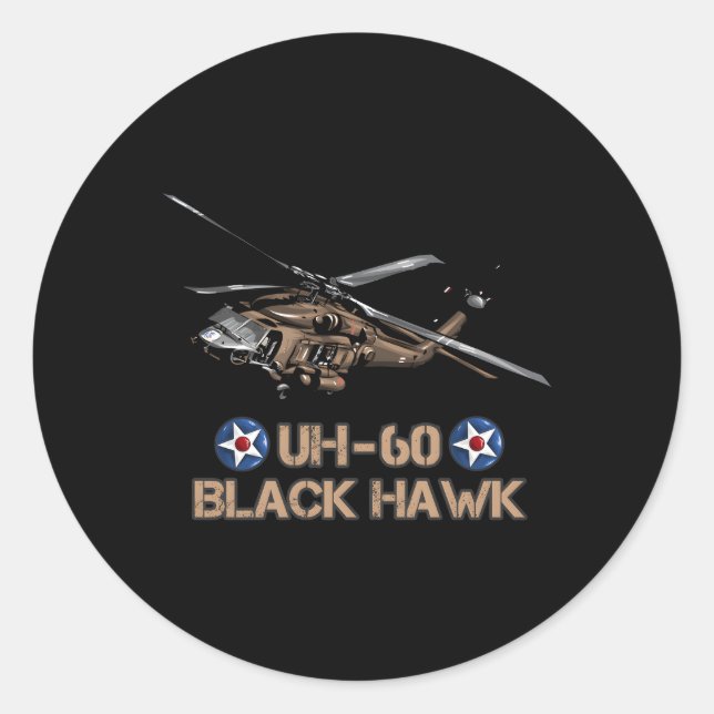 Adesivo Aeronave Militar 60 Black Hawk Huey Helicopter (Frente)