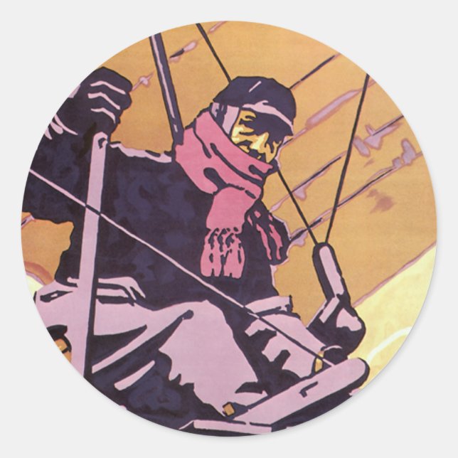 Adesivo Aeronaves Vintage Transportation Hang Glider (Frente)