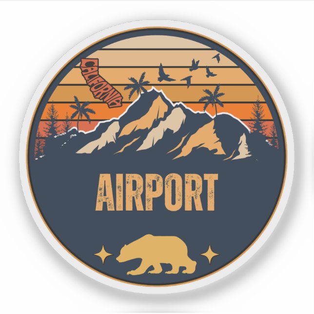 Adesivo Aeroporto, Califórnia (Frente)
