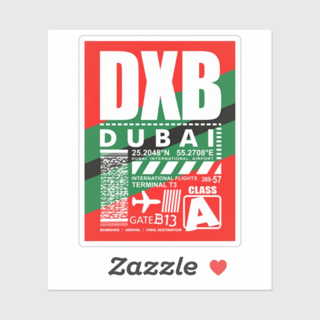Adesivo Aeroporto DXB Dubai (Folha)