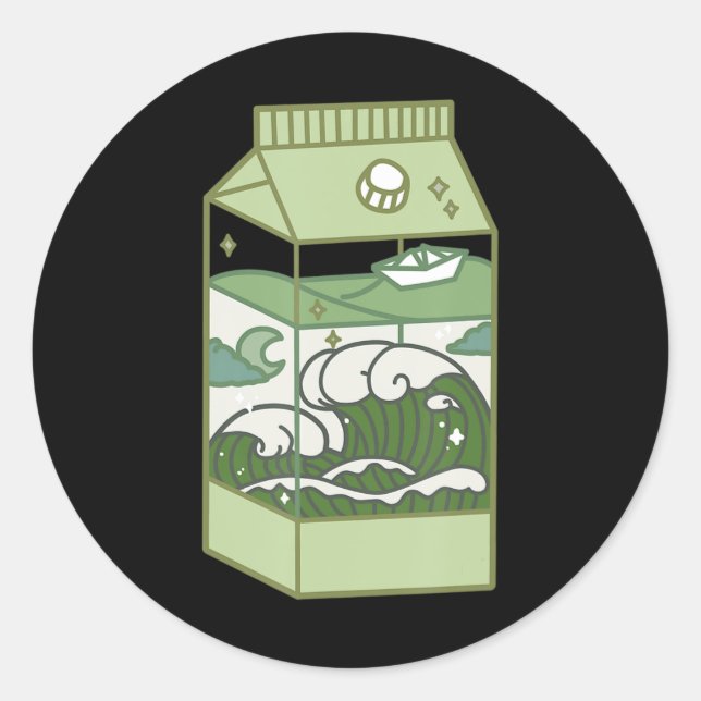 Adesivo Aestética Milk Box Trabalho de arte Cute Kawaii Ot (Frente)