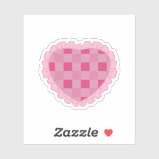 Adesivo Aesthetic Pink Checkerboard Heart