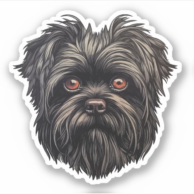 Adesivo Affenpinscher Cão Macaco Affens Terrier (Frente)
