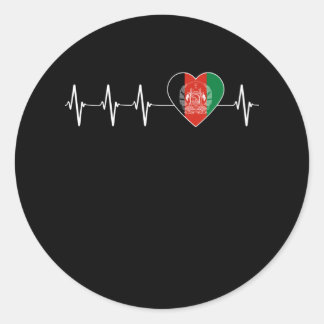 Adesivo Afghan Heartbeat I Love Afghan Flag Heart