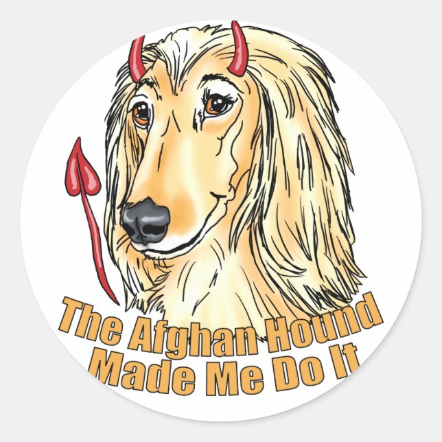 Adesivo Afghan Hound Me Fez Isso (Frente)