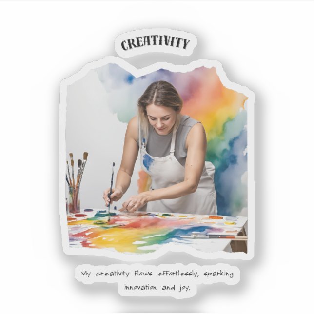 Adesivo Afirmação positiva em criatividade (Frente)