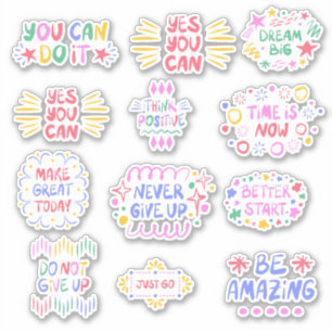 Adesivo Afirmações Positivas Vinheta De Vinilo Com Corte P