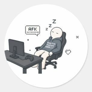 Adesivo AFK Longe do Teclado Meme Engraçado de Gamer