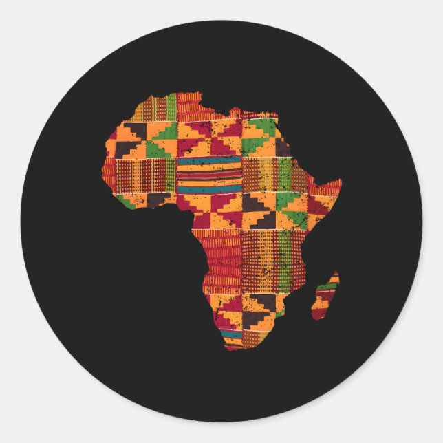 Adesivo África Map Kente Para Africano (Frente)