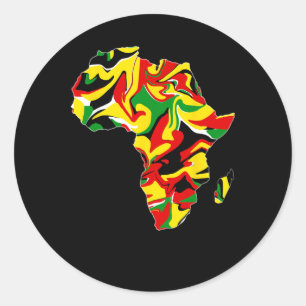 Adesivo África Mapa Verde Amarelo Vermelho Orgulho African