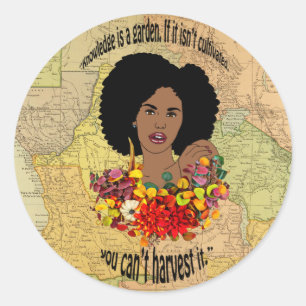 Adesivo África Mapeia Mulher Negra Proverbs Africano Cita