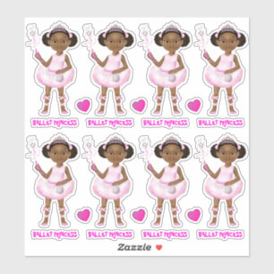 Adesivo African American Girl Fada Princess Ballerina