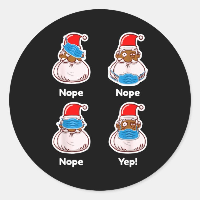 Adesivo African American Santa Claus Matching Christmas Pa (Frente)