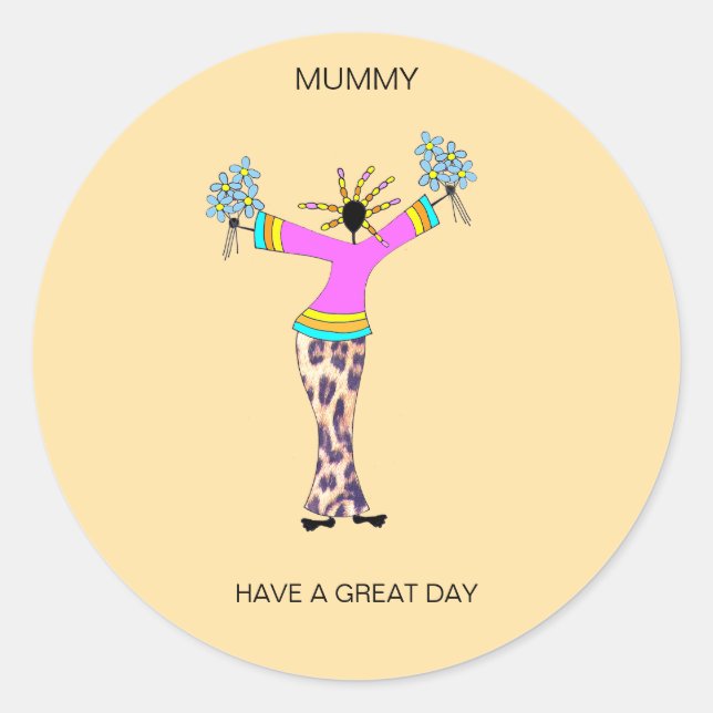 Adesivo African Art, incrível cartão de múmia do dia (Frente)