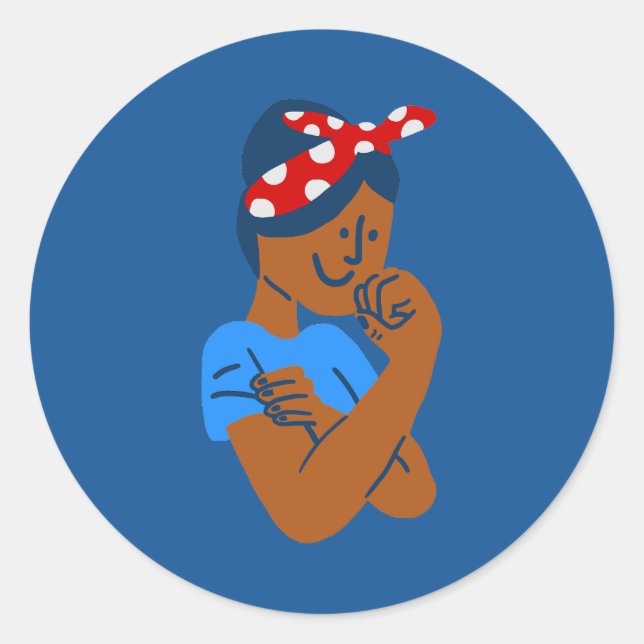 Adesivo african black rosie the riveter rockabilly retro  (Frente)