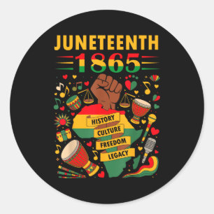 Adesivo Afro-americano 1865 juneteenth história negra