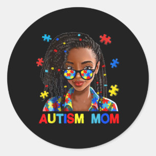 Adesivo Afro-Americano Autismo Negra Mãe Afro Autism Awar