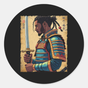 Adesivo Afro-Americano Bushido Warr, Samurai Vintage