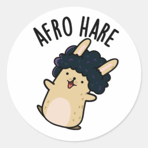 Adesivo Afro Hare Engraçado Coelho com Afro Pun
