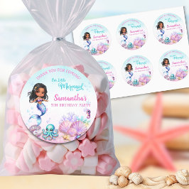 Adesivo Afro mermaid Birthday Party - Under the Sea Splish