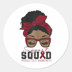 Adesivo Afro Messy Bun Sickle Awarness Month Burgund