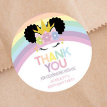 Afro Puff Unicorn Rainbows Festa de aniversário Fa