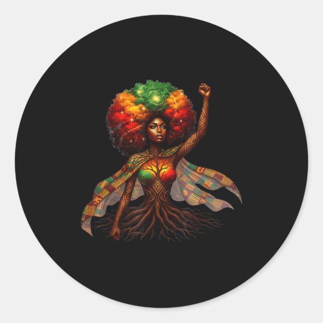 Adesivo Afro Queen Black Woman African Roots Melanin Black (Frente)