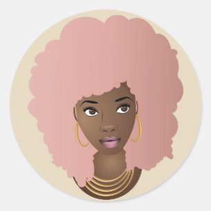 Adesivo Afro Rosa, Vinhetas de Beleza Natural