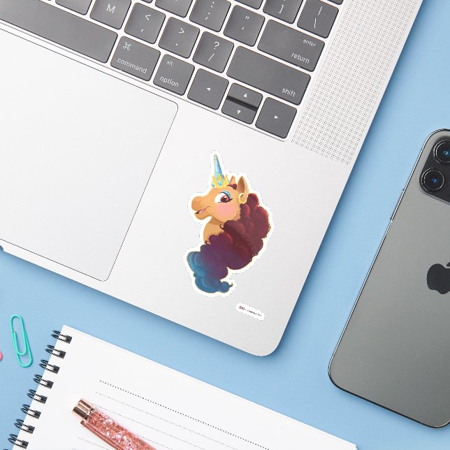 Adesivo Afro Unicorn | Divine o Unicórnio (Notebook com iPhone)