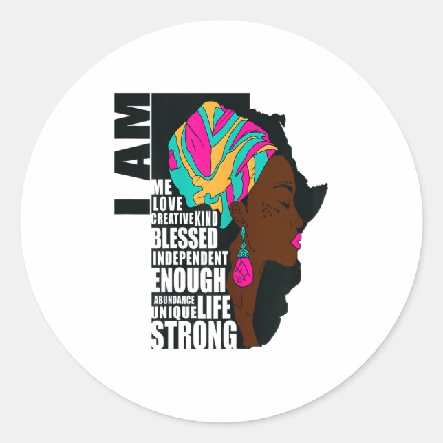 Adesivo Afro Você É Suficiente Eu Sou Frases Insracionais  (Frente)