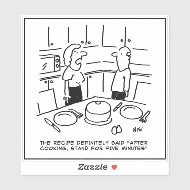 Adesivo After Cooking Stand for 5 Minutes - Funny Recipe (Folha)