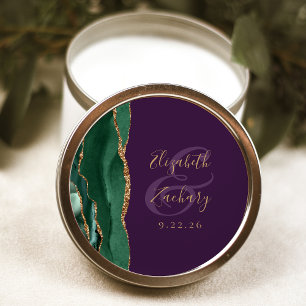 Adesivo Ágata Esmeralda Verde Dourado Rosto Roxo Casamento