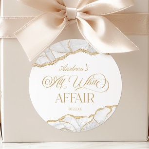 Adesivo Ágata Ouro Branco Festa de Aniversário Tudo Branco