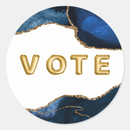 Adesivo Ágata Safira com Veias de Ouro Voto