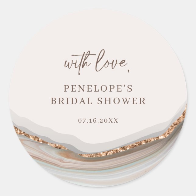 Adesivo Agate Stone Marble Com Amor (Frente)