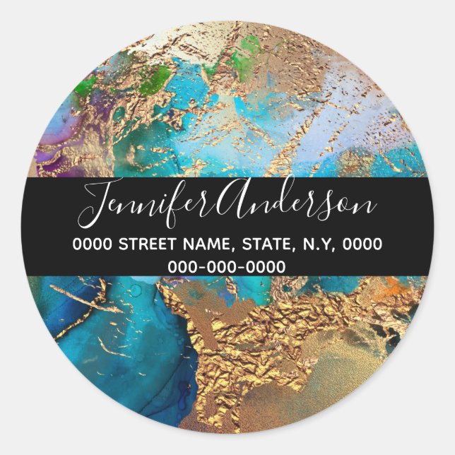 Adesivo Ágato de chico de pavão azul roxo, de véu preto (Frente)