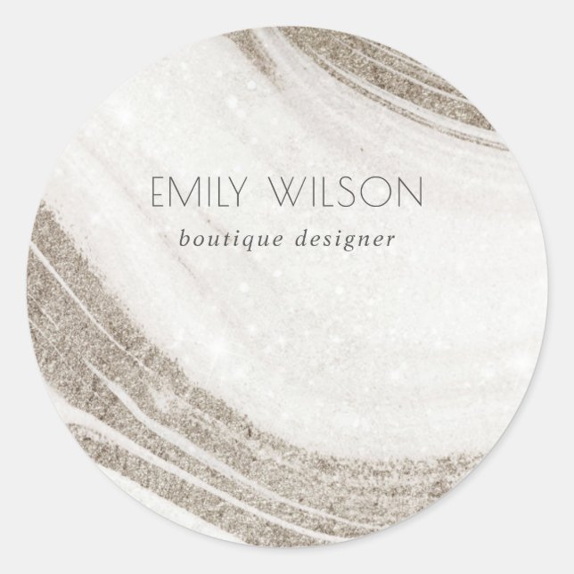 Adesivo Agato de mármore Dourado Elegante Abstrato pálido (Frente)