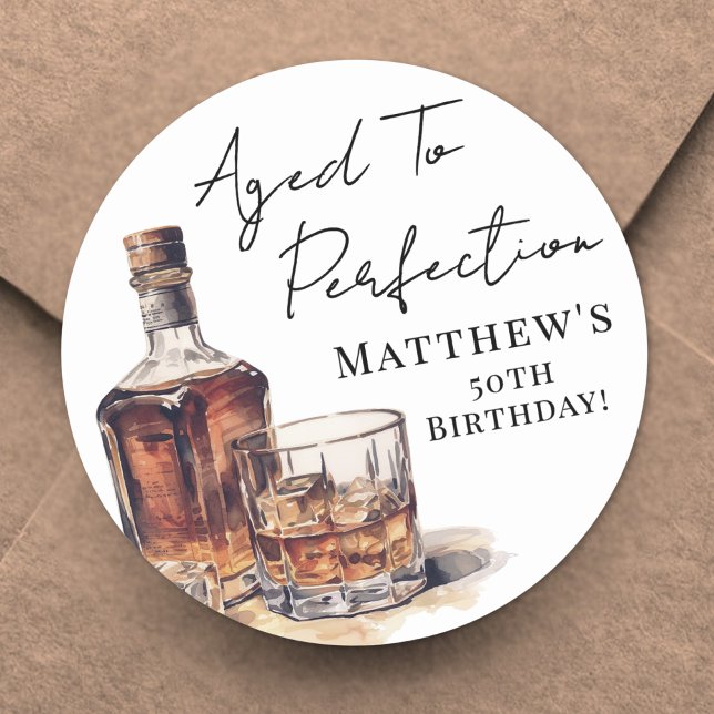 Adesivo Aged To Perfection Birthday (Aged To Perfection Birthday Classic Round Sticker )