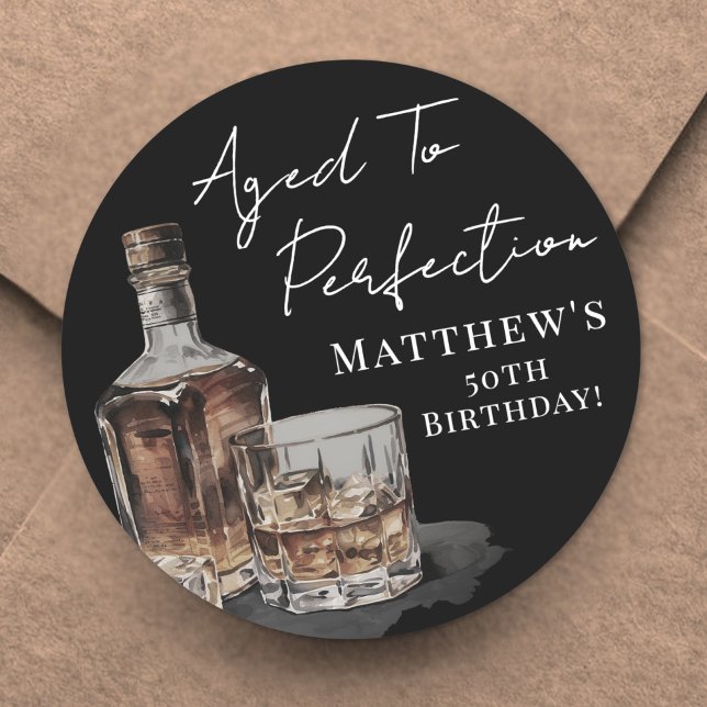Adesivo Aged To Perfection Birthday (Aged To Perfection Birthday Classic Round Sticker )