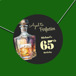Adesivo Aged to Perfection Men's 65th Whiskey Birthday 
