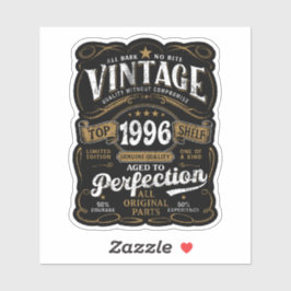Adesivo Aged To Perfection Vintage 1996 Birthday 30th Bday