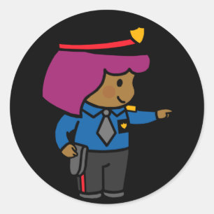 Adesivo Agente da polícia bonito da menina