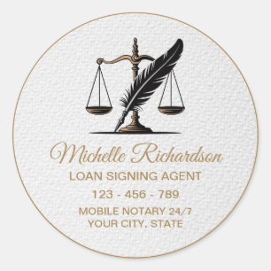 Adesivo Agente de Assinatura de Empréstimo Notarial Dourad