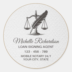 Adesivo Agente de Assinatura de Empréstimo Notarial Dourad