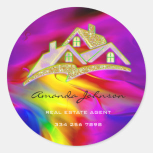 Adesivo Agente de Imóveis de Casa de Logótipo Personaliz