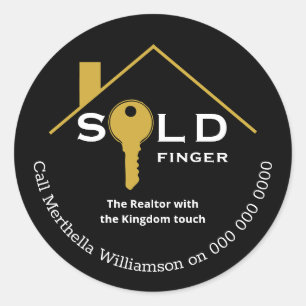 Adesivo Agente Dourado e Divertido do Finger Imobiliário
