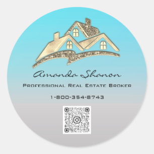 Adesivo Agente Imobiliário Agente Dourado do House QR Code