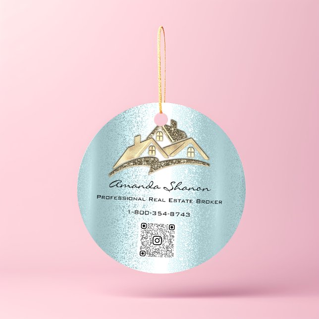 Adesivo Agente Imobiliário Agente Dourado House QR CodeLOG (Criador carregado)